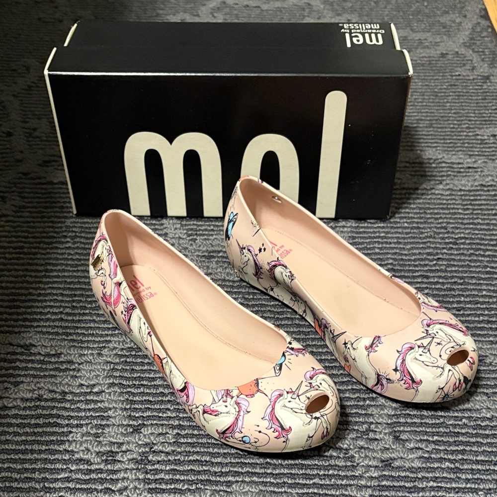 mel Dreamed by melissa | Pink Unicorn Ultragirl Ballet Flat | Little Kid size 1